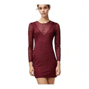 Talula Aritzia Lace Burgundy Dress NWT‎